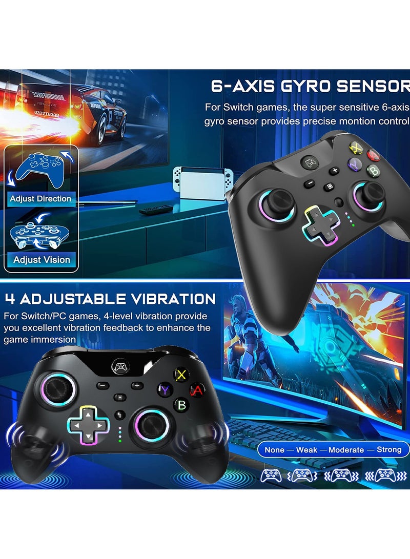 RGB Light Lightning Switch Pro Bluetooth Wireless Controller Gamepad Black Myth Android iOS Motion Sense One Click Wake Up
