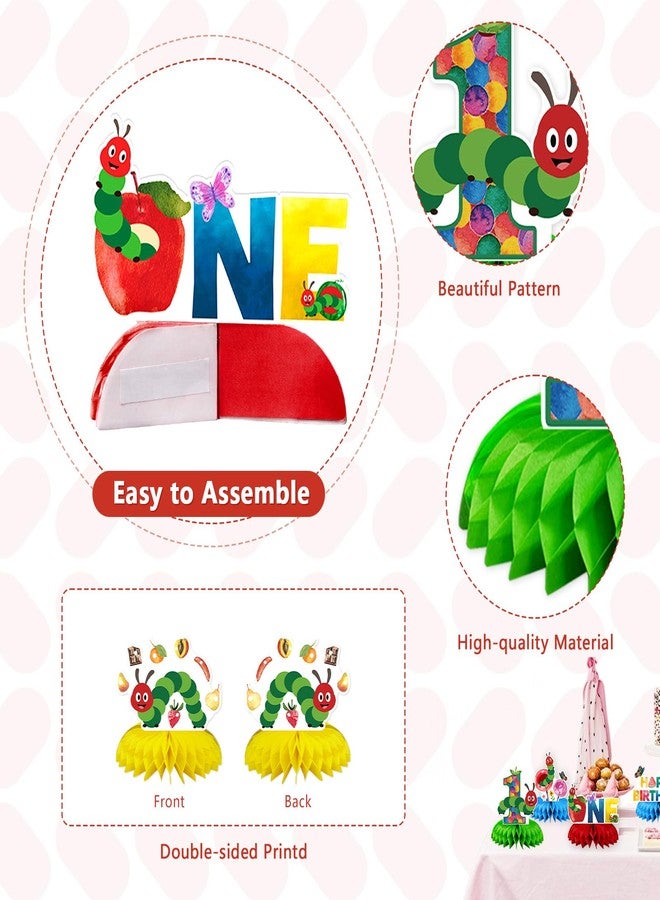 Greencian 9 Pcs Caterpillar 1st Birthday Party Decorations Hungry Caterpillar Honeycomb Centerpieces Hungry Insect Table Toppers for Kids One Year Old Birthday Baby Shower Party Supplies Table Decorations - Image 4