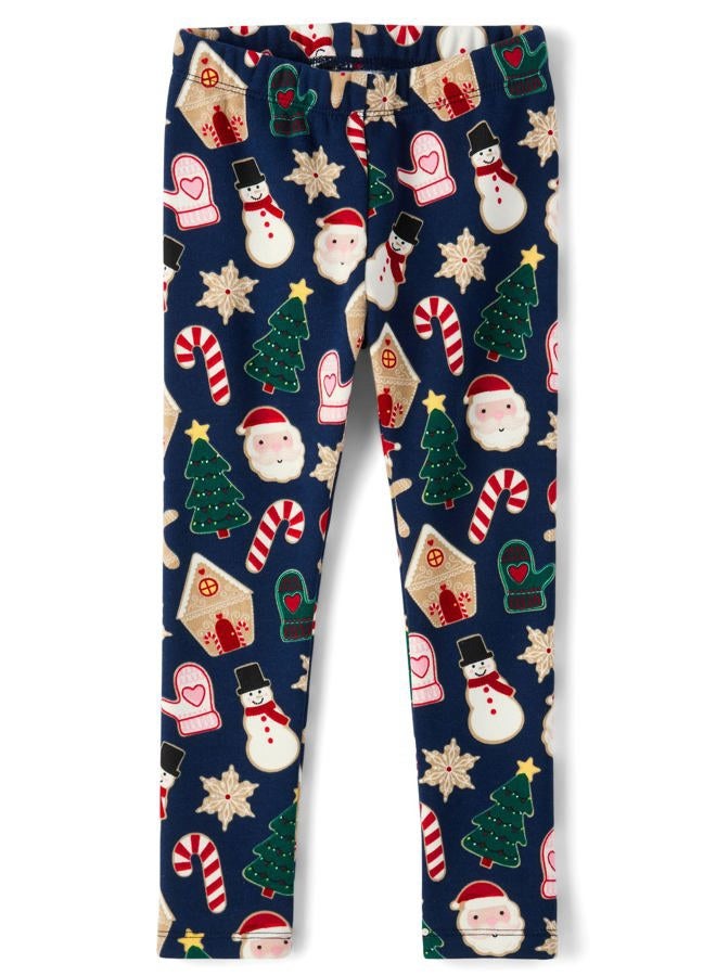 GYMBOREE Girls' and Toddler All Holiday Leggings, Holiday Snowman, 3 Years - Image 1