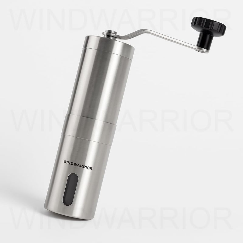 WindWarrior Manual Coffee Grinder with PLASTIC BODY & Travel Coffee Press – Portable Hand Coffee Grinder Fits AeroPress, Adjustable Precision Grind for Espresso, French Press, Pour Over, and Cold Brew - Image 5