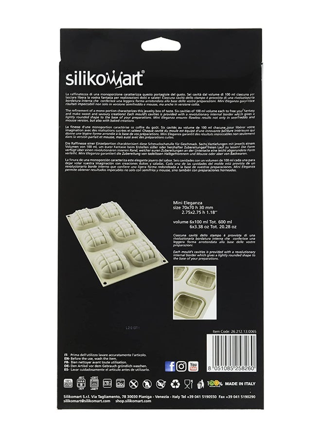 Silikomart 3D 6-Cup Mini Elegance Cake Mould Beige 600ml - Image 4