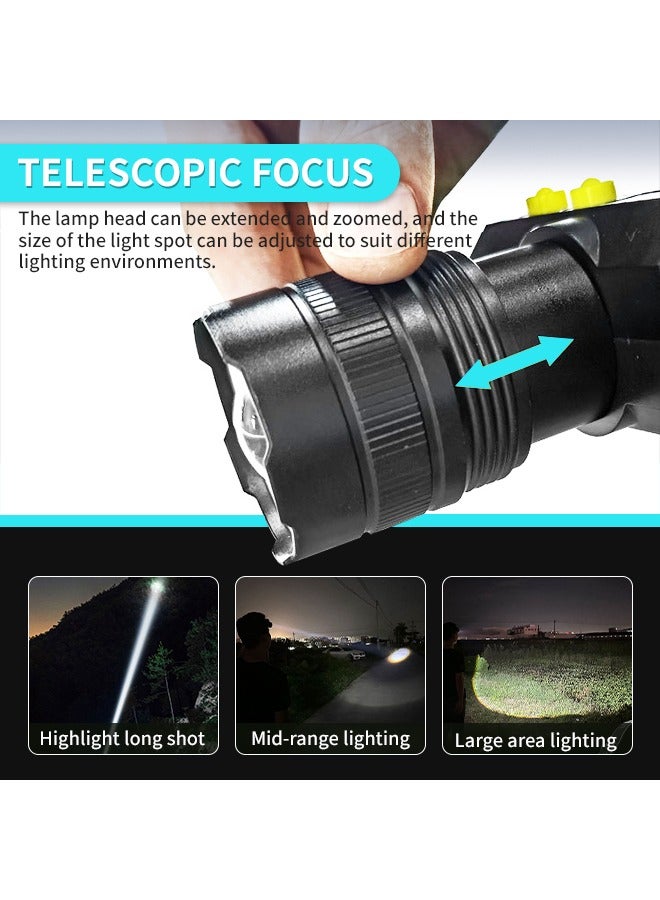 Generic LED Headlamp Rechargeable Headlight 90° Rotating Zoom Head Flashligh High Lumens Built-In Battery 3 Modes Emergency Lamp Camping Accessory  for Fishing, Camping, Hiking Working  - Image 4