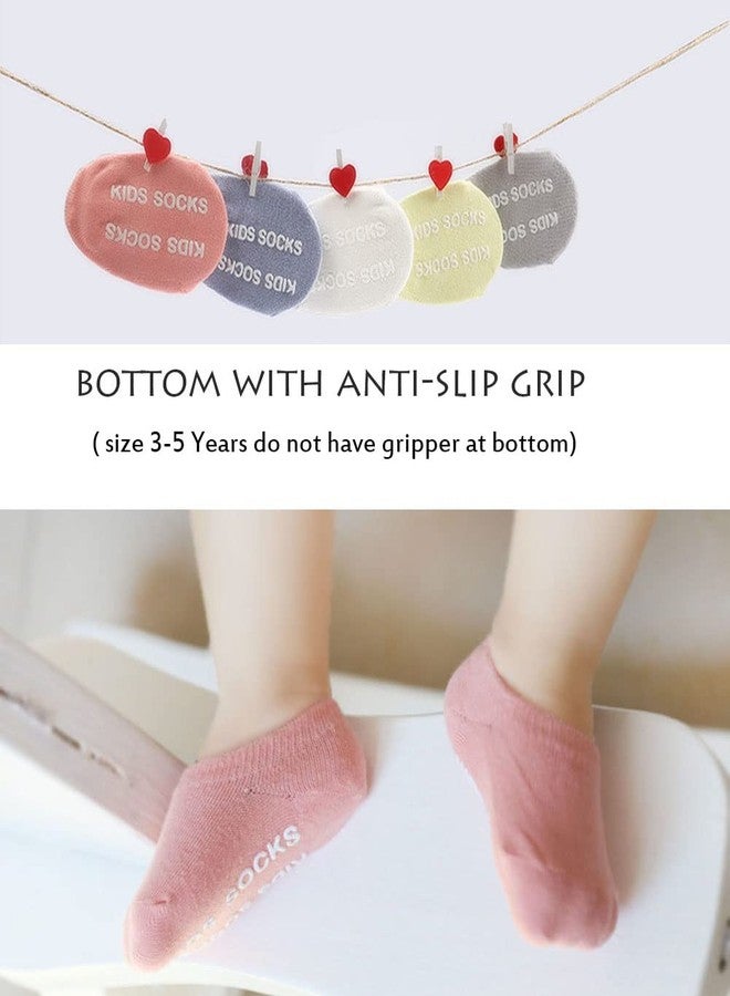 CHUNG Baby Grip Socks Boys Girls Toddler No Show Cotton Anti Slip Non Skid Invisable Summer Thin Low Cut,10 Pack,Solid Color,L - Image 5