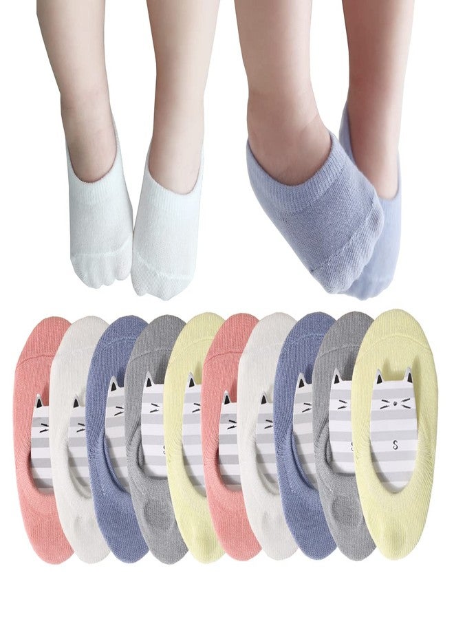 CHUNG Baby Grip Socks Boys Girls Toddler No Show Cotton Anti Slip Non Skid Invisable Summer Thin Low Cut,10 Pack,Solid Color,L - Image 1