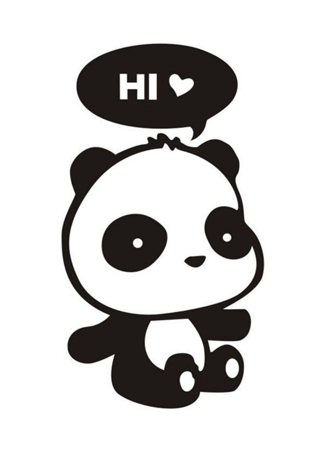 Carved Panda Wall Sticker White/Black 60 X 90cm