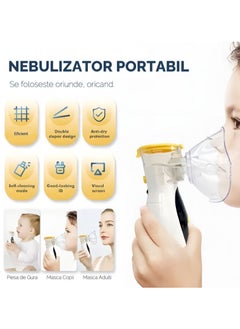 FIPKA Mesh Nebulizer for Adults & Kids – 3 Mist Modes, USB Rechargeable, Ultra Quiet, Digital Display, Self-Cleaning – White  - Image 4