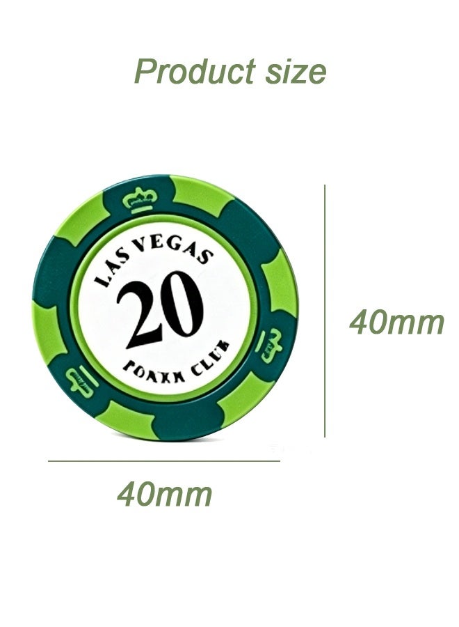 GD 50 Pcs Game Plastic Poker Chips Set with Number Markings - Portable Poker Chips Casino-Themed Accessories with Storage Box for Family Game Night, Card Games, Mahjong & Strategy Entertainment - Image 2