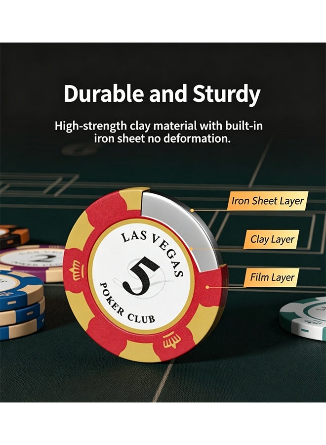 GD 50 Pcs Game Plastic Poker Chips Set with Number Markings - Portable Poker Chips Casino-Themed Accessories with Storage Box for Family Game Night, Card Games, Mahjong & Strategy Entertainment - Image 3