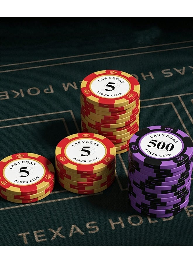 GD 50 Pcs Game Plastic Poker Chips Set with Number Markings - Portable Poker Chips Casino-Themed Accessories with Storage Box for Family Game Night, Card Games, Mahjong & Strategy Entertainment - Image 4