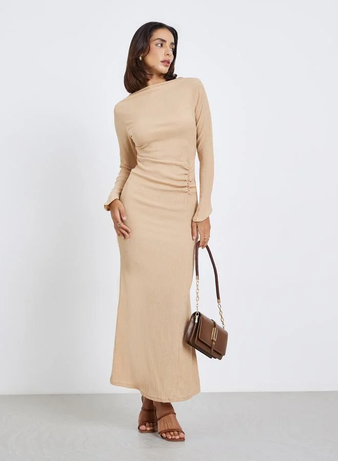 Styli Women Textured Bodycon Maxi Dress