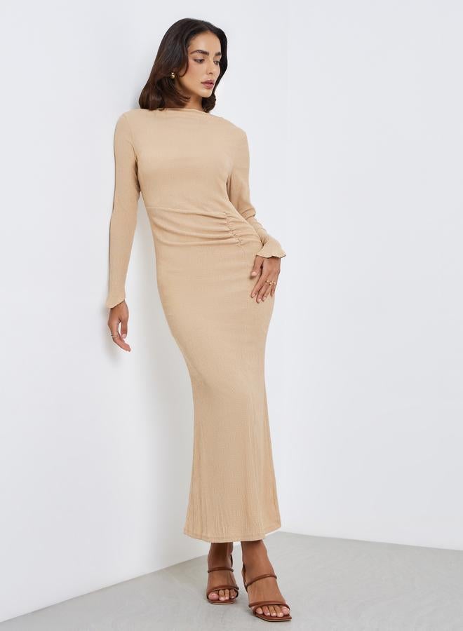 ستايلي فستان ميدي كاجوال بأكمام طويلة للربيع والصيف - Image 1