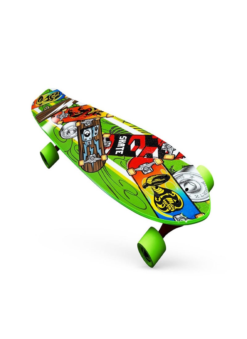 Generic Skateboard Size 60 X 16 cm Cruiser Skatebords For Kids, Completed Skateboards For Girls Boys Beginners, Anti-Slip Printed Deck, High Speed Bearings & Soft Pu BUShing Led Wheels  - Image 1