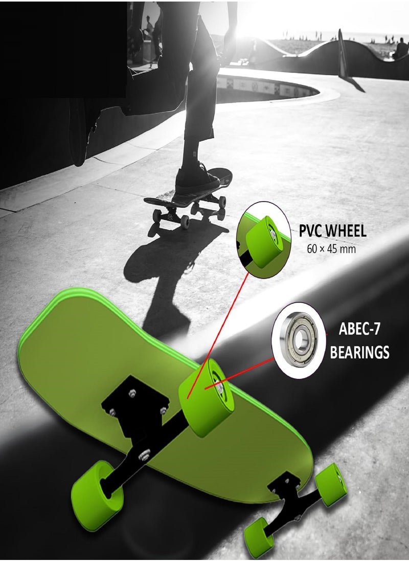Generic Skateboard Size 60 X 16 cm Cruiser Skatebords For Kids, Completed Skateboards For Girls Boys Beginners, Anti-Slip Printed Deck, High Speed Bearings & Soft Pu BUShing Led Wheels  - Image 2