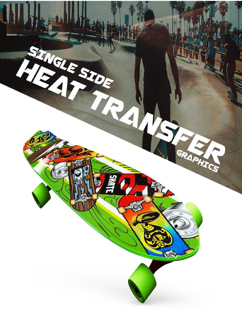 Generic Skateboard Size 60 X 16 cm Cruiser Skatebords For Kids, Completed Skateboards For Girls Boys Beginners, Anti-Slip Printed Deck, High Speed Bearings & Soft Pu BUShing Led Wheels  - Image 3