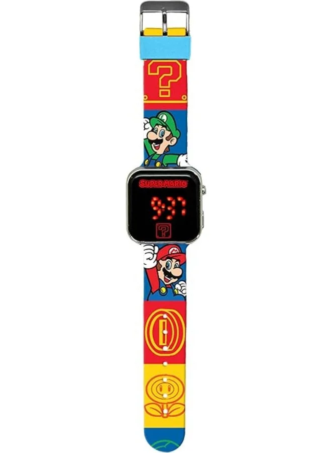 Super Mario Super Mario Multicolor Printed Strap LED Watch - GSM4236