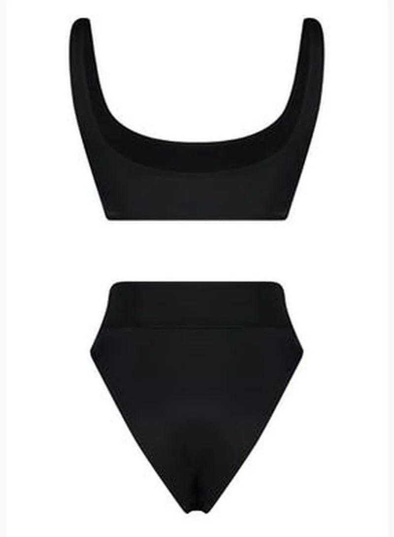 trendyol Black Bralette High Waist High Leg Bikini Set TBESS22BT0010