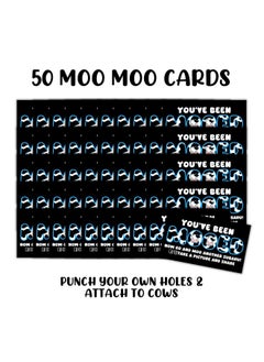 Lashicorn Moo Moo Sub Car Cow Duck Tags Cards | 50 Pk 2X3.5” Game You’Ve Been Mooed Ducked Duck Suv For Sub Aru Rubber Cow Car Moobaru  - Image 2