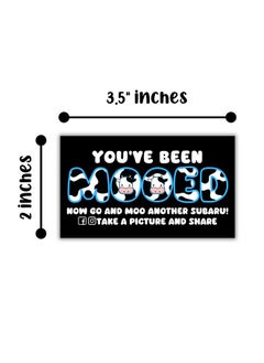 Lashicorn Moo Moo Sub Car Cow Duck Tags Cards | 50 Pk 2X3.5” Game You’Ve Been Mooed Ducked Duck Suv For Sub Aru Rubber Cow Car Moobaru  - Image 3