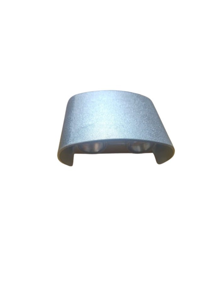 Silver double wall lamp with modern design 