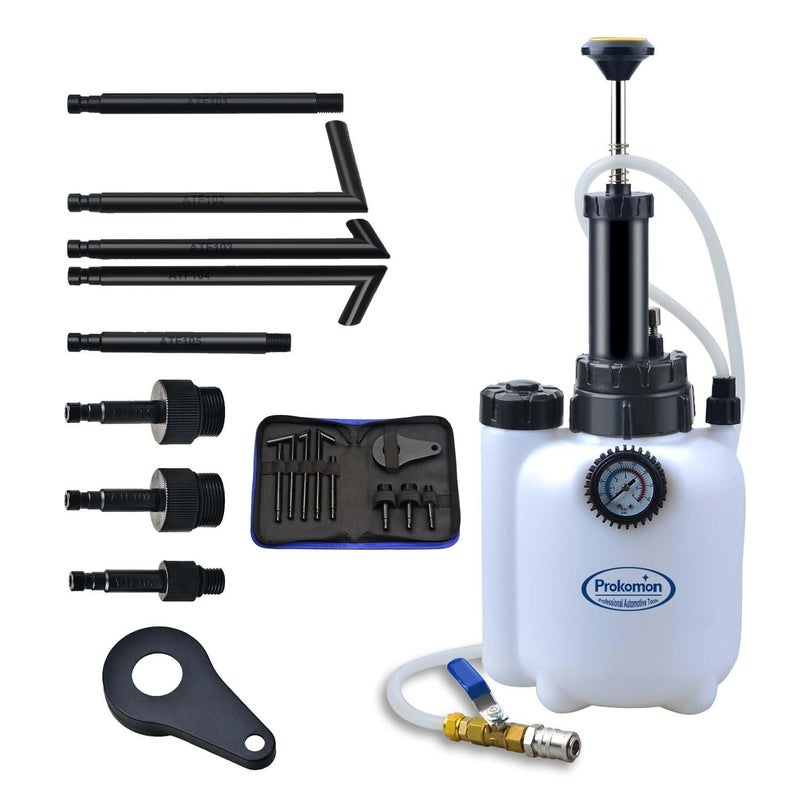 Prokomon 3 Liters Transmission Fluid Pump Oil Filling Filler System Fluid Transfer Pump Tool with Adapters