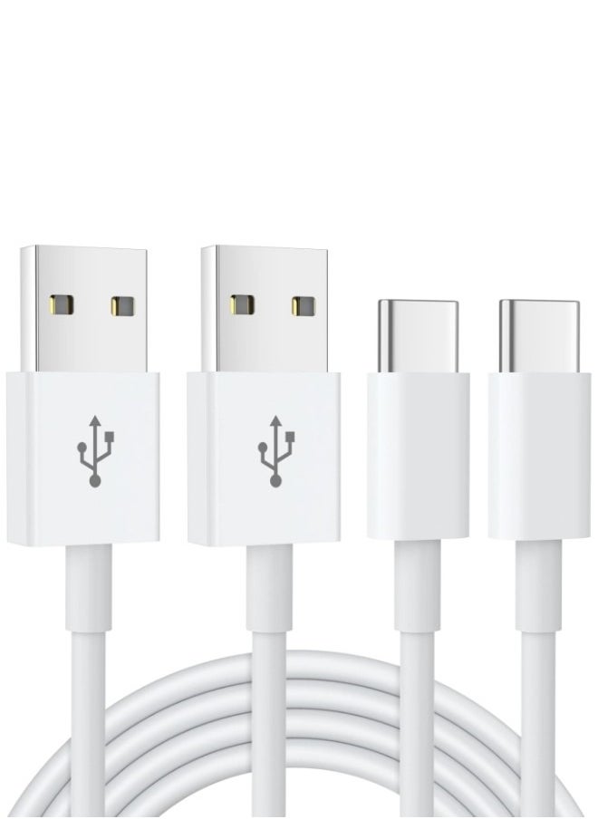 Flyview 2Pack 2M USB C Charger Cable, USB A to USB C Cable Fast Charging Compatible for iPhone 16 15, Samsung Galaxy S24 S23 S22 S21 Note 10 9 8, Huawei, Google Pixel, Sony Xperia-White  - Image 1