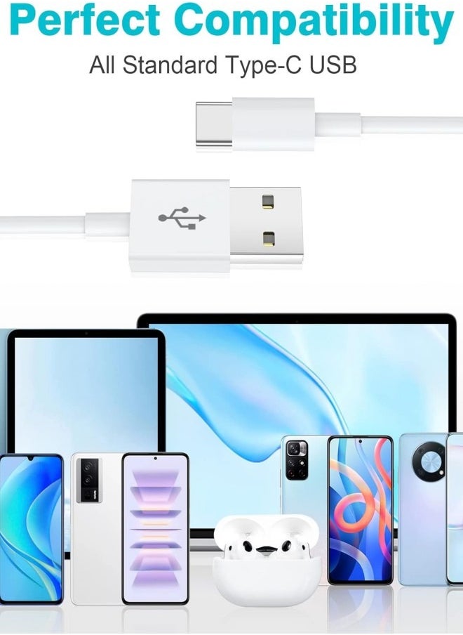 Flyview 2Pack 2M USB C Charger Cable, USB A to USB C Cable Fast Charging Compatible for iPhone 16 15, Samsung Galaxy S24 S23 S22 S21 Note 10 9 8, Huawei, Google Pixel, Sony Xperia-White  - Image 4