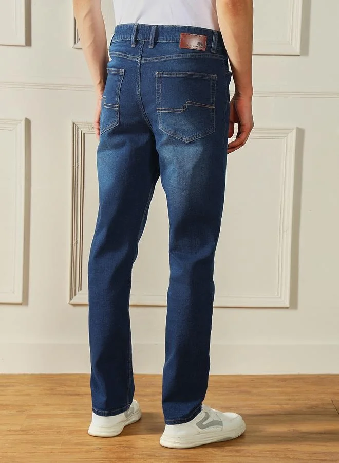 Dennis Lingo Men’s Straight Fit Dark Blue Jeans – Classic and Versatile