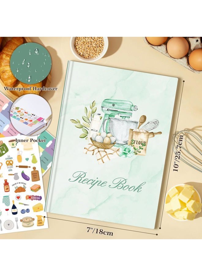 Lanpn B5 Recipe Book to Write in Your Own Recipes, Leather Recipe Book My Recipe Book, Recipe Cook Journal Book to Write in Your Own Recipes, Cooking Books Cooker Girl Book, Green, English - Image 2