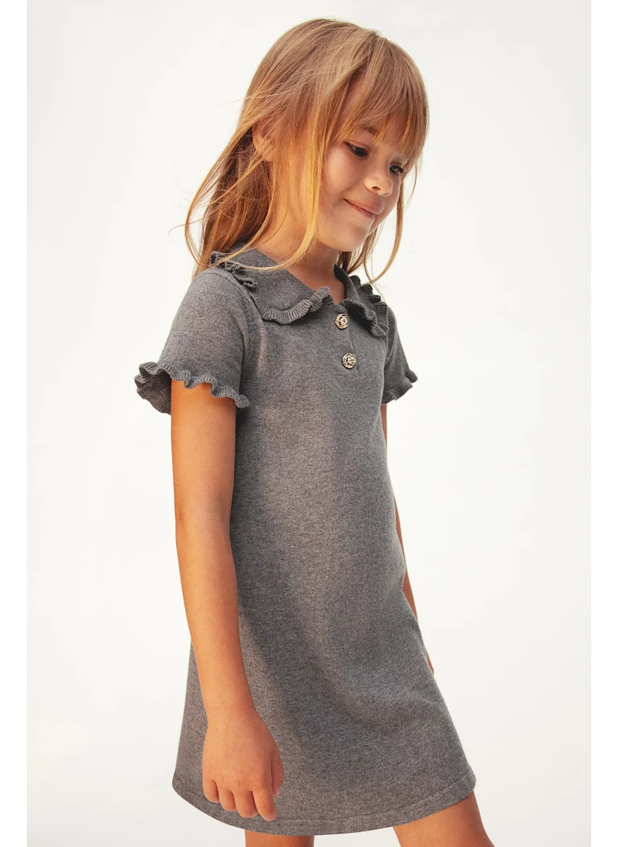 H&M Frill-Trimmed Fine-Knit Dress