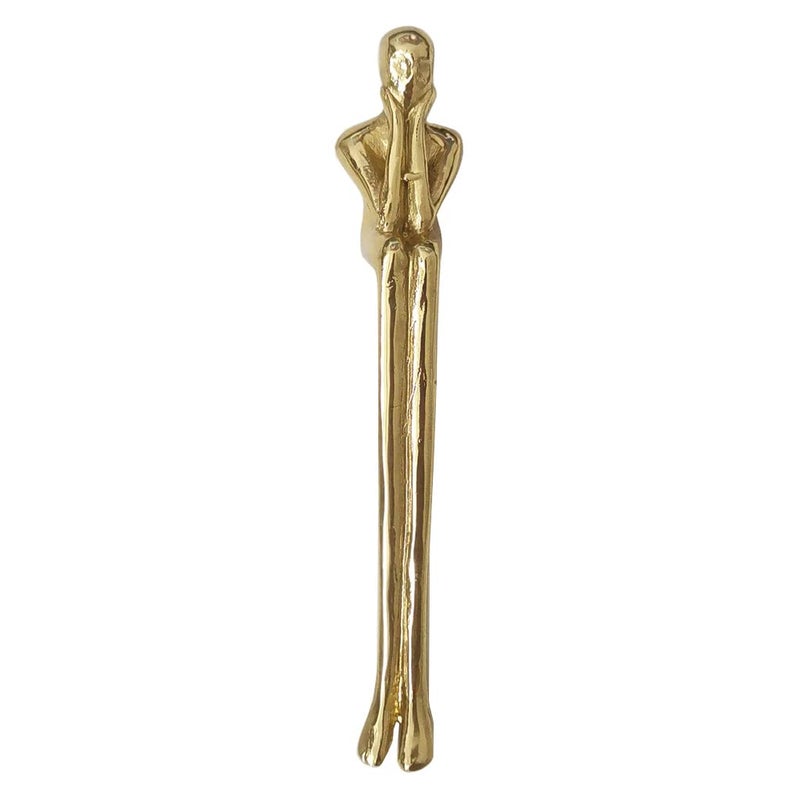 Saccgt Brass Thinker Shape Cabinet Pulls Cabinet Handles Drawer Pulls Cabinet Hardware Cabinet Door Handles for Cabinets Brass 146x27x32mm575x106x126inch Gold - Image 2