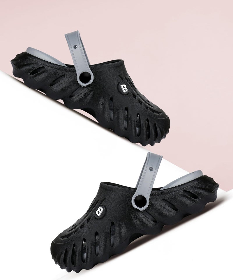BERSACHE Lightweight Stylish Fashionable Clogs for Men (Black), 9 UK - Image 2