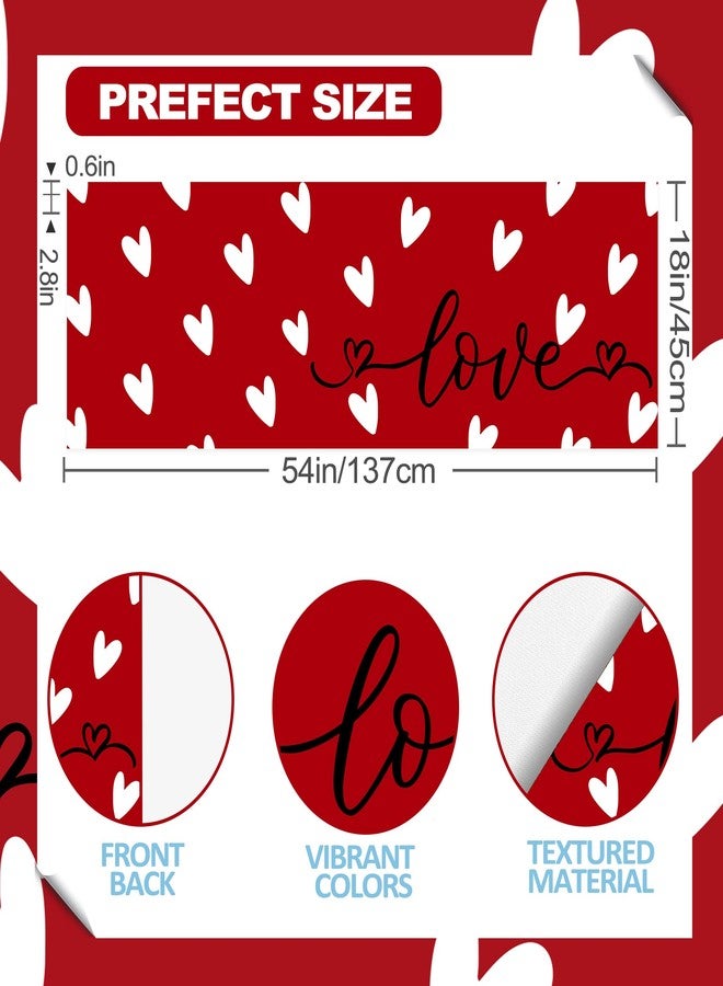 FUTBU Valentine's Day Valance for Windows, Small Love Kitchen Decor Valance Curtain Rod Pocket Classic Country Farmhouse, Valentines Red Love Decorations 18x54 Inch Window Treatment for Bathroom Living Room - Image 2