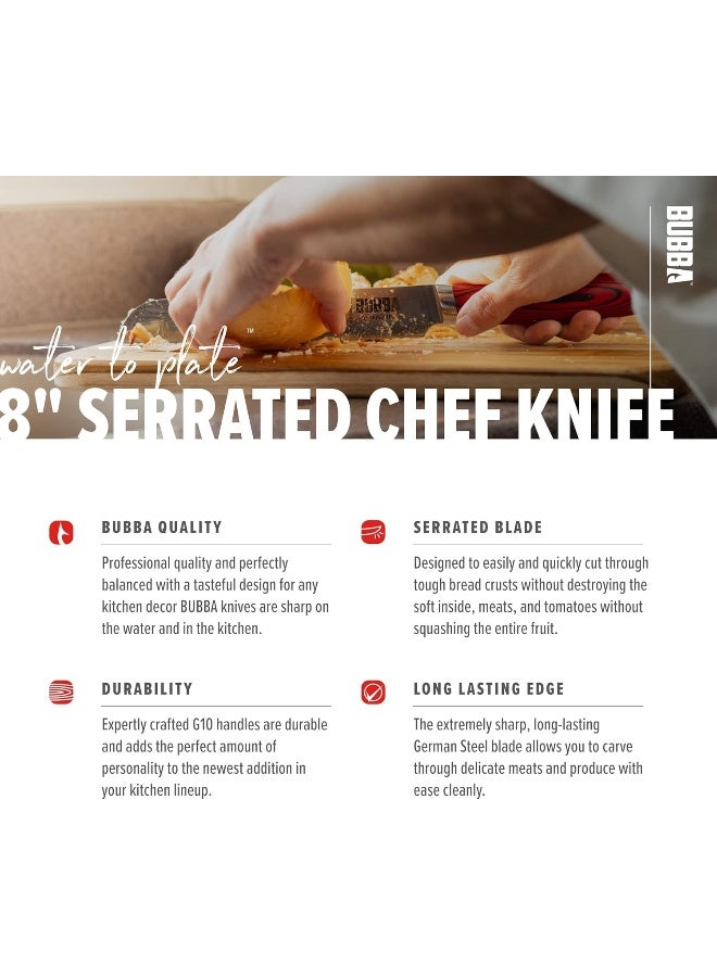 BUBBA Kitchen Series 8" Serrated Knife - Image 2