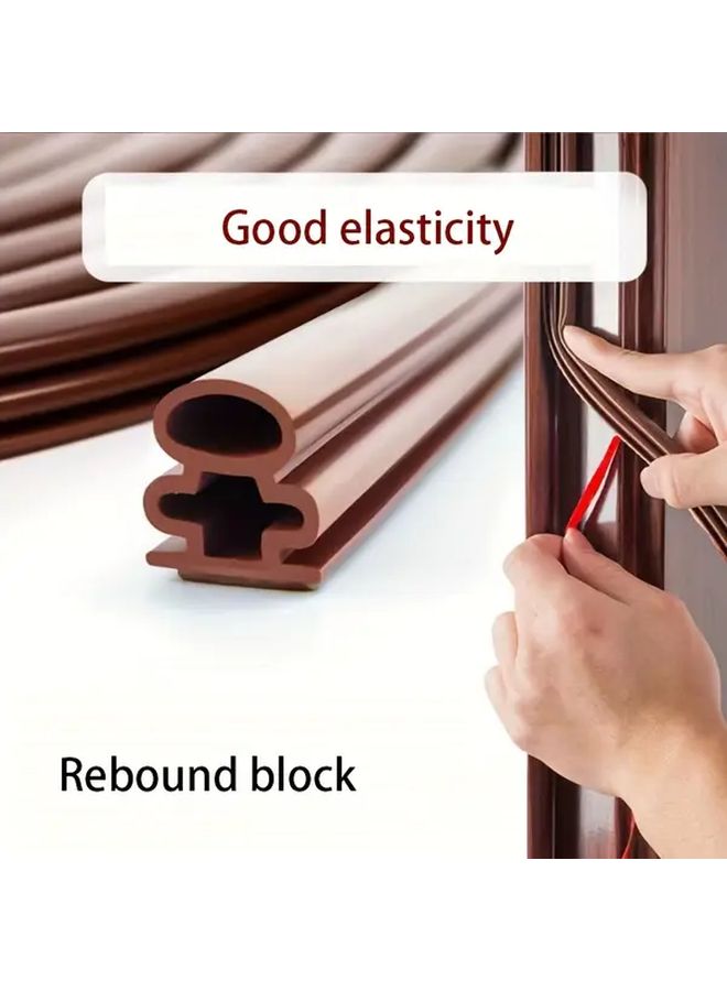 Weather Stripping Door Seal Strip Self Adhesive Insulation For Large Gaps Brown 6000mm - Image 2