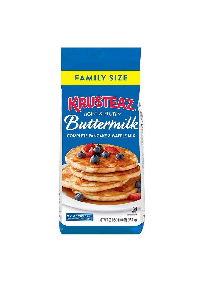 Krusteaz Krusteaz Complete Buttermilk Pancake and Waffle Mix, Light & Fluffy, 56 oz Bag  - Image 1
