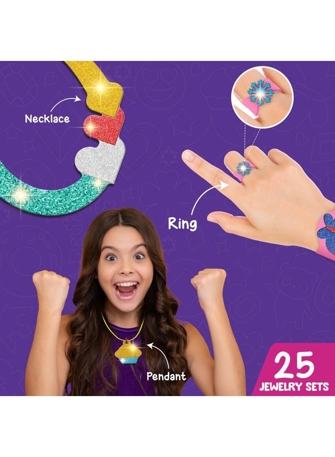 Smartivity Paper Smartcraft Art&Craft Activity Kit,Foil Magic Jewelry & Bracelets Making Craft Kit For Kids Age 4-10 Years,25 Jewelery,50+ Foils,70+ Stickers,Birthday Gift For Girls & Boys,Multicolor - Image 3