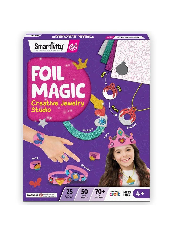 Smartivity Paper Smartcraft Art&Craft Activity Kit,Foil Magic Jewelry & Bracelets Making Craft Kit For Kids Age 4-10 Years,25 Jewelery,50+ Foils,70+ Stickers,Birthday Gift For Girls & Boys,Multicolor - Image 1