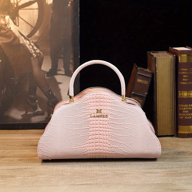 Mother'S Day Gift Crocodile Pattern Leather Cloud Bag High Sense Fashion Middle-Aged Women'S Handbag Bag - Image 1