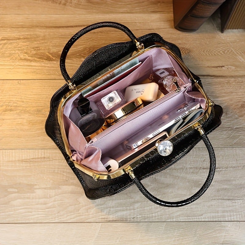 Mother'S Day Gift Crocodile Pattern Leather Cloud Bag High Sense Fashion Middle-Aged Women'S Handbag Bag - Image 3