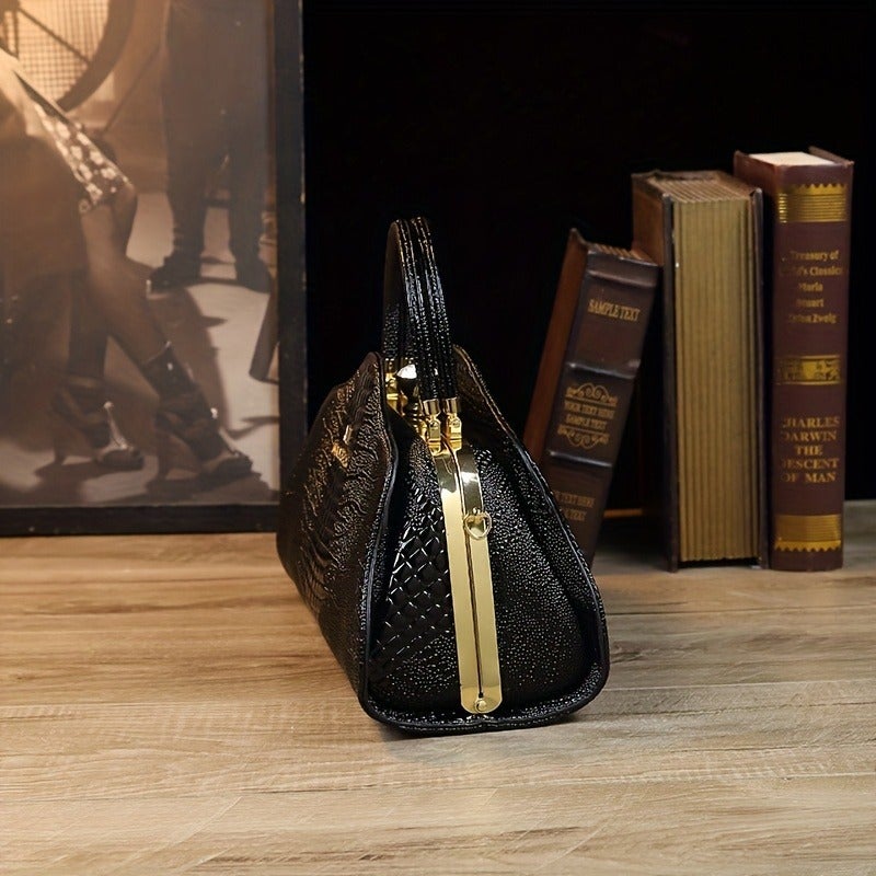 Mother'S Day Gift Crocodile Pattern Leather Cloud Bag High Sense Fashion Middle-Aged Women'S Handbag Bag - Image 5