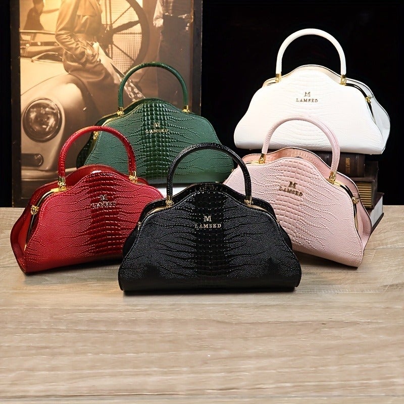 Mother'S Day Gift Crocodile Pattern Leather Cloud Bag High Sense Fashion Middle-Aged Women'S Handbag Bag - Image 2