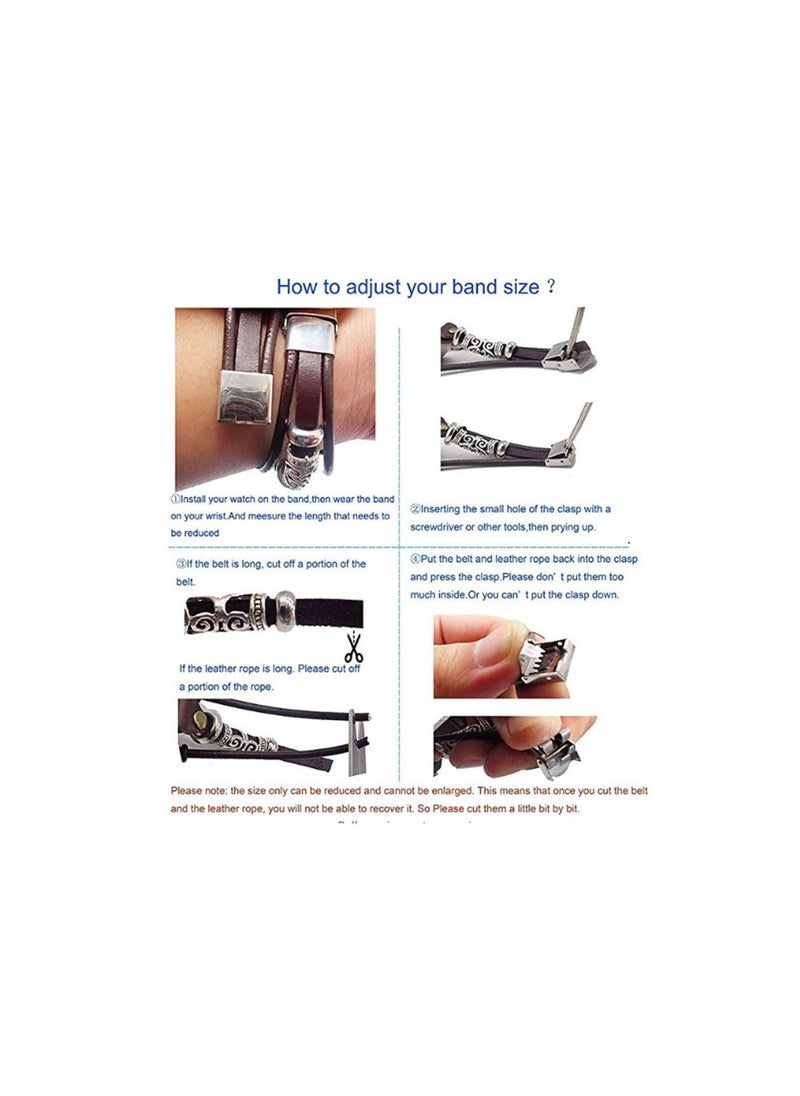 SYOSI - Compatible with Apple Watch Band Boho Fancy Apple Watch Band Multilayer Leather Bracelet Vintage Apple Watch Band for Apple Watch Series7/6/5/4/3/SE - Image 1