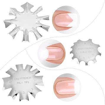 MWOOT 3Pcs Nail Art Manicure Edge Trimmer Cutter ModelEasy French Smile Line Manicure Tool Stainless Steel Shaped Acrylic Gel Cutter Mold Kit3 Shapes - Image 2