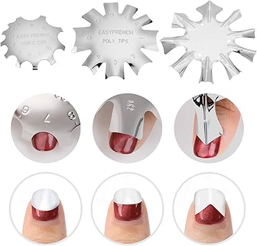 MWOOT 3Pcs Nail Art Manicure Edge Trimmer Cutter ModelEasy French Smile Line Manicure Tool Stainless Steel Shaped Acrylic Gel Cutter Mold Kit3 Shapes - Image 3