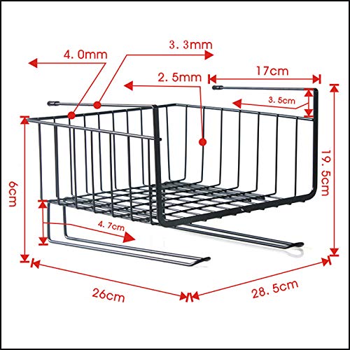 FWQPRA® Hanging Under Shelf Storage Iron Mesh Basket Cupboard Cabinet Door Organizer Rack Closet Holders Storage Basket Rack Organizer Color:-White (1Pcs) (16 Inch) - Image 5