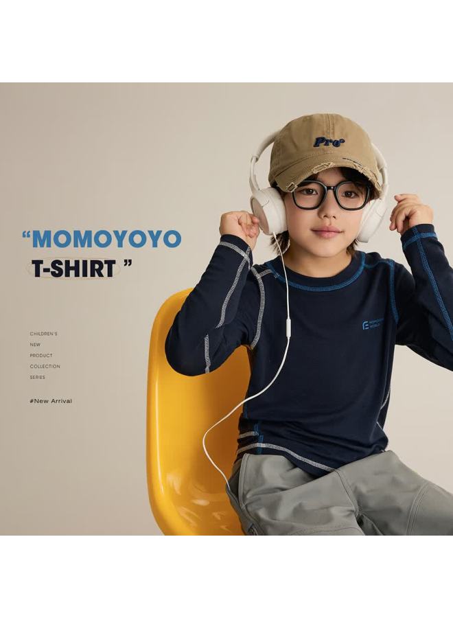 Chenchen Mom [start Lightly] Long Sleeve T-shirt Autumn New Color-block Sching Sports Loose Fit Kids Crew Neck Top 8439d - Image 1