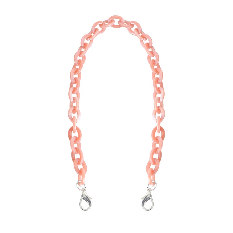 60CM Length O Shape Chain Tote Bag Acrylic Decorative Chain Accessory Dual End Alloy Buckle Straps Replacement Handbag Pouch Chains Straps for DIY Small Handbags (Light Red) - Image 1