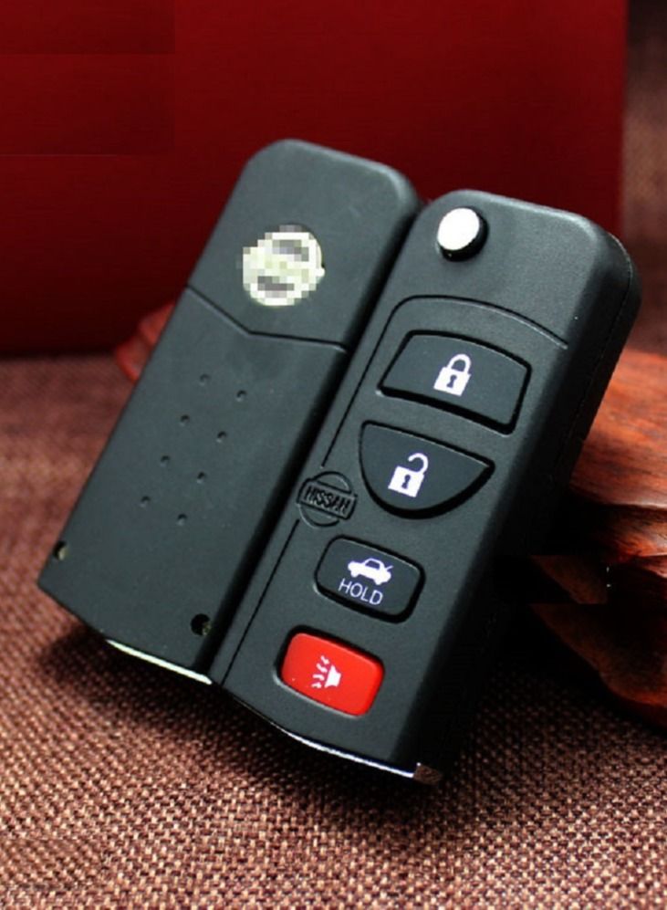 althiqahkey 4 Buttons Modified Flip Folding Remote Key Shell Car Case Fob Cover For for Nissan Infiniti Altima Maxima 350Z Armada 