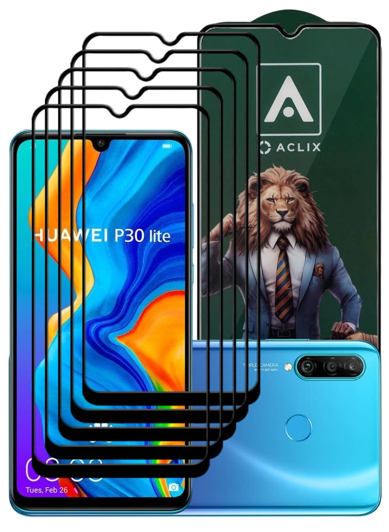 ACLIX 5 Pieces Antistatic ESD Dustproof Premium Quality High Definition Tempered Glass Screen Protector Designed For Huawei P30 lite - Image 1