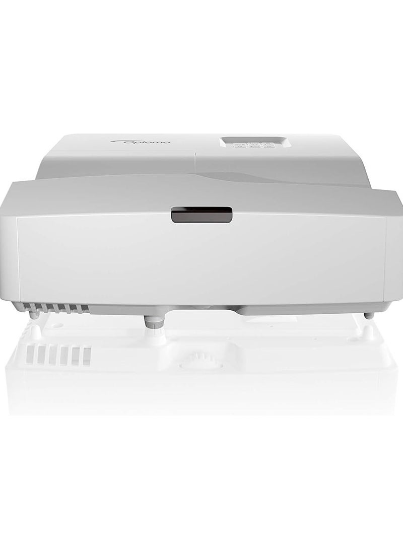 Optoma Optoma HD35UST Ultra Short Throw Full HD 1080p Projector – 3,600 ANSI Lumens, 30,000:1 Contrast, Auto Keystone & 4‑Corner Correction, Built-in 16W Speaker  - Image 1
